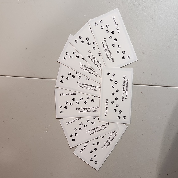 Handmade Dog Paws Thank you Business Cards - Picture 2 of 2